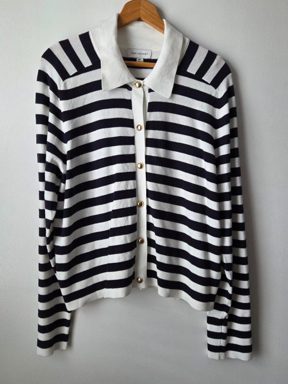 LIKE NEW FREE ASSEMBLY STRIPED BUTTONED SWEATER TOP SIZE 2XL